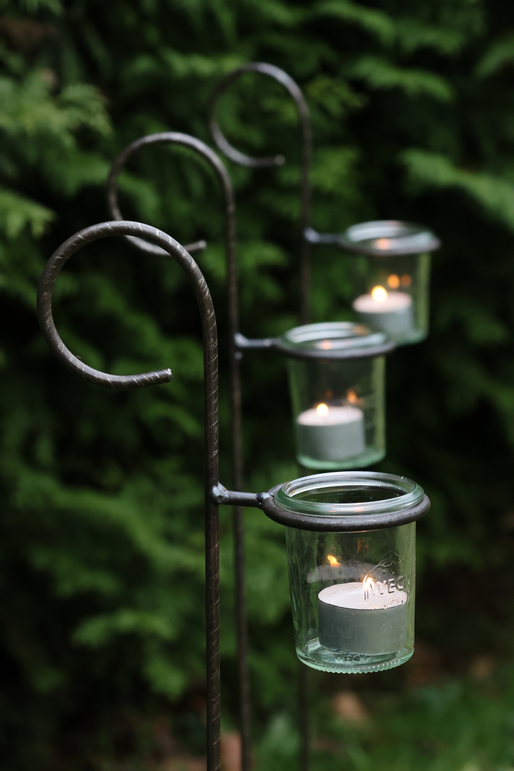 3 er Set Windlichtstecker, Gartenstecker, Gärtnergeschenk