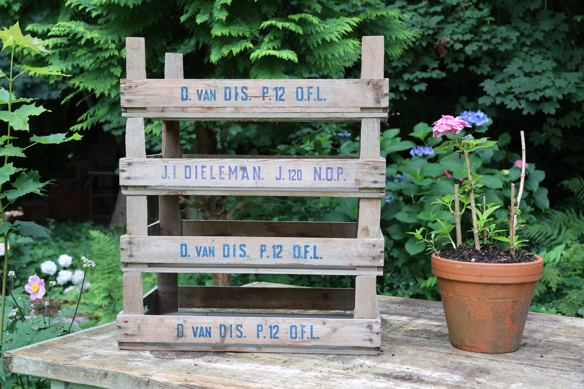 4er Set alte Holzkiste, Lagerkiste holz