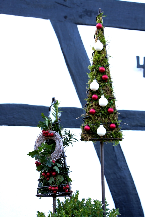 Topftanne "Set", Eisentanne Weihnachten, die Weihnachtstanne,  Eisen Weihnachtsbaum, Eisentanne für Naturdeko