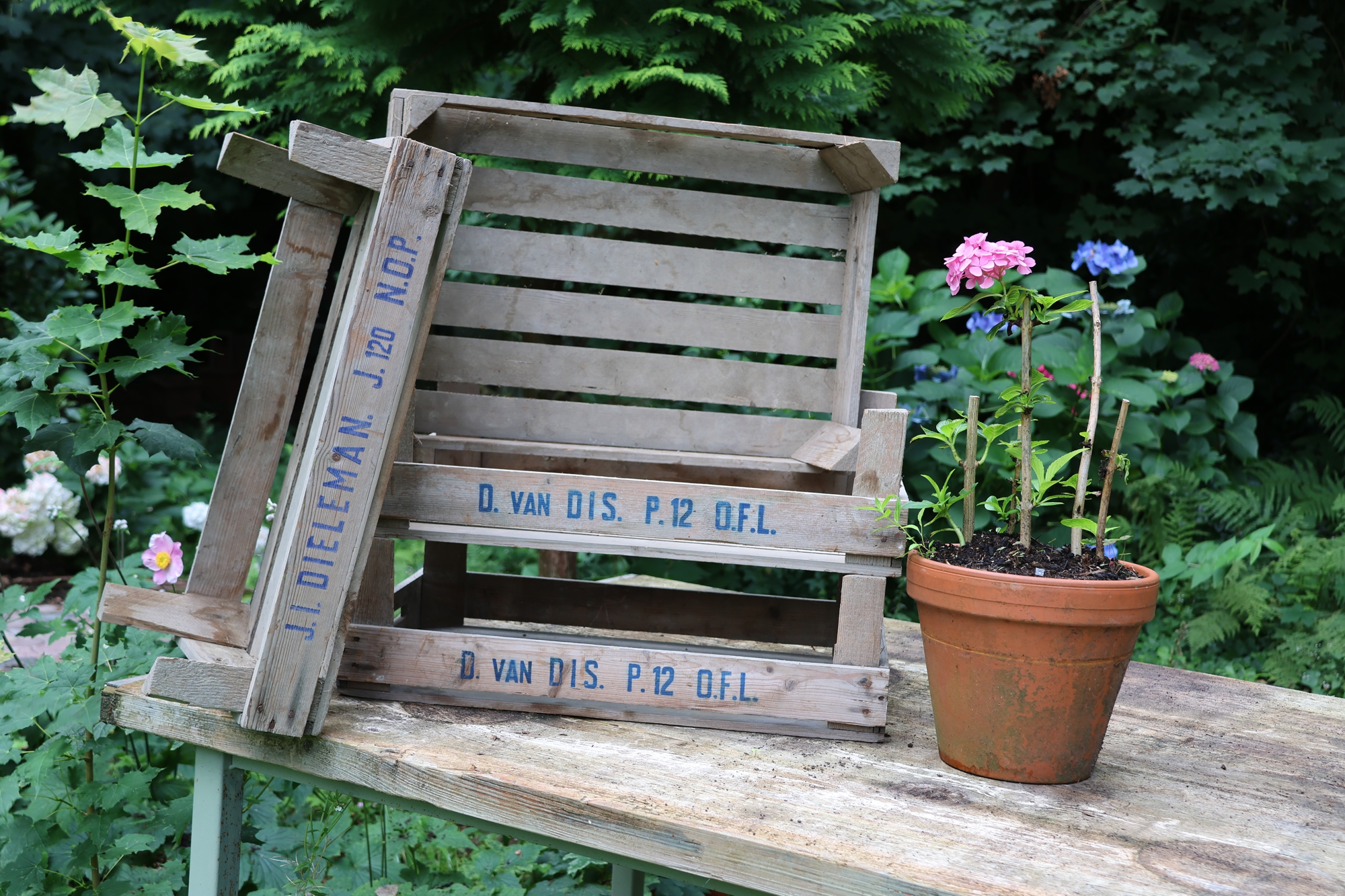 4er Set alte Holzkiste, Lagerkiste holz