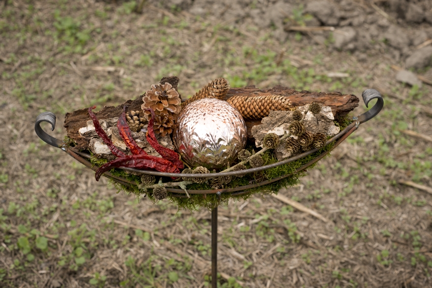 Pflanzschale auf Stab "Schiffchen", Pflanzschiffchen, Gartenstecker Schiffchen, Gartendeko, Pflanzgefäß zum stecken