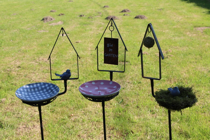 Vogeltränke stehend aus Eisen mit Meisenknödelhalter - Handgemacht in NRW - Nr. 4